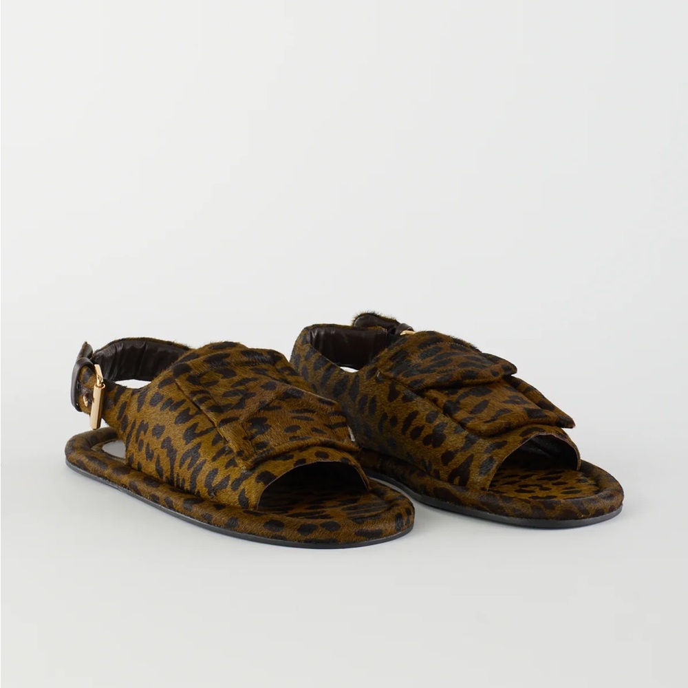 Tibi Pony Hair Calf Print Slingback Beryen Sandal